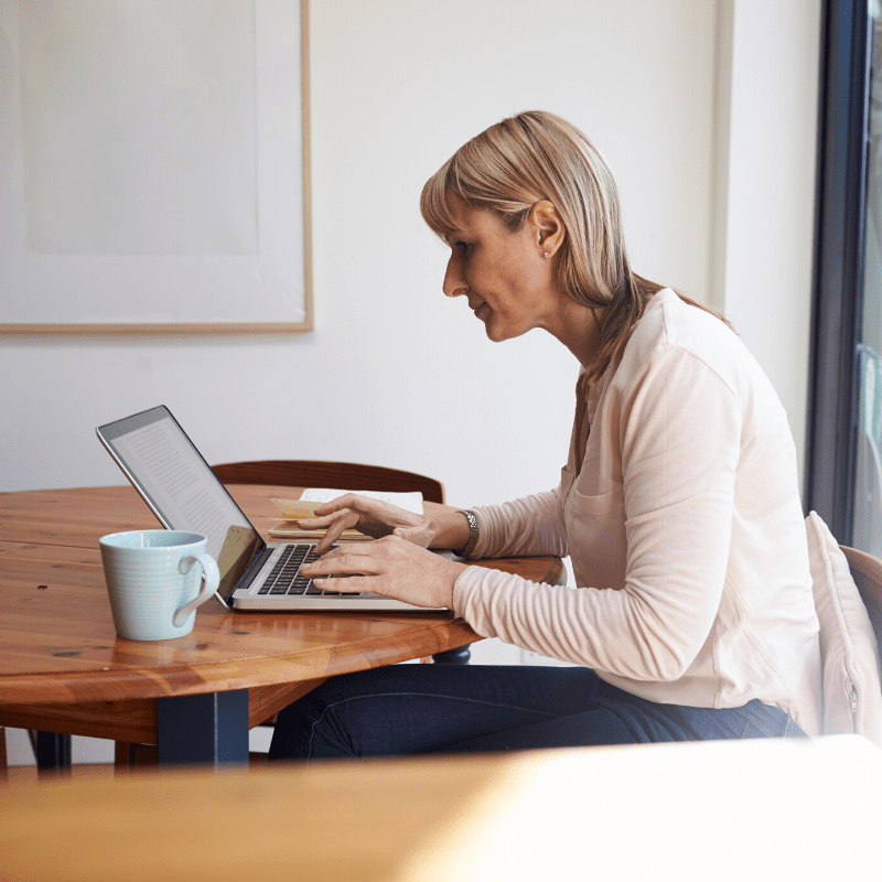 Woman sitting at her laptop